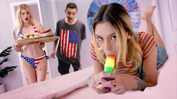 AskYourMother - Hyley Winters, Dylan Moore - “Who’s the Hottest?” Dick Sucking Contest! - Teen, Threesome